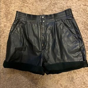 100% real leather shorts